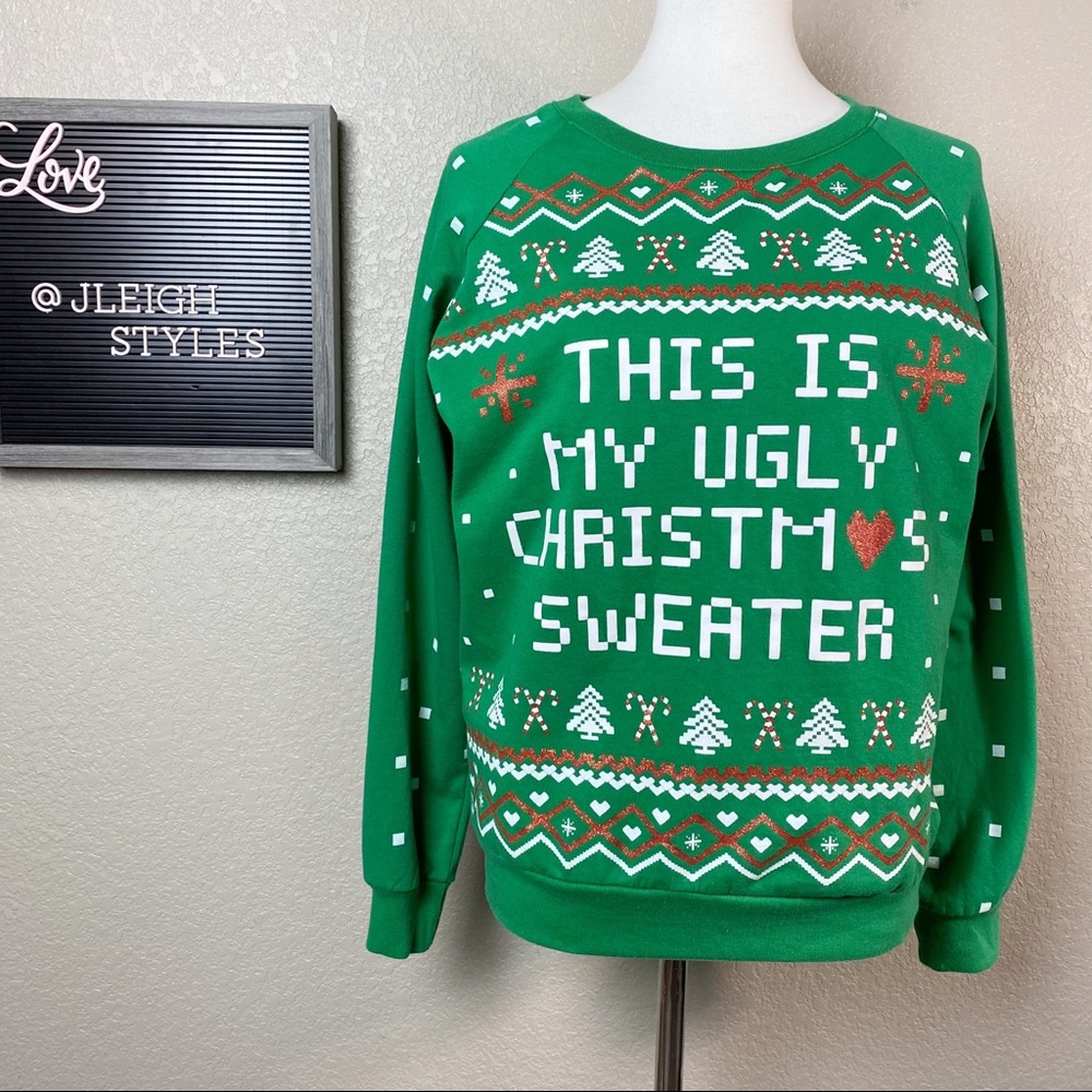Green This is My Ugly Christmas Sweater Med NWOT